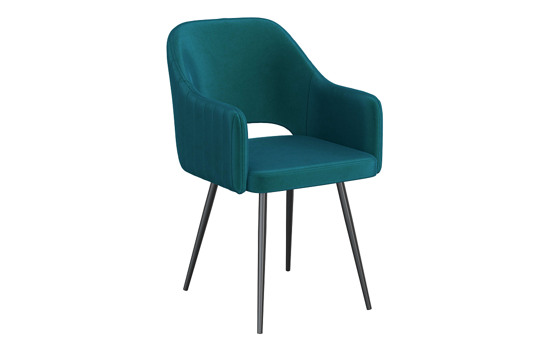 Стул Берта Т велюр конфетти изумруд/Цвет металл черный